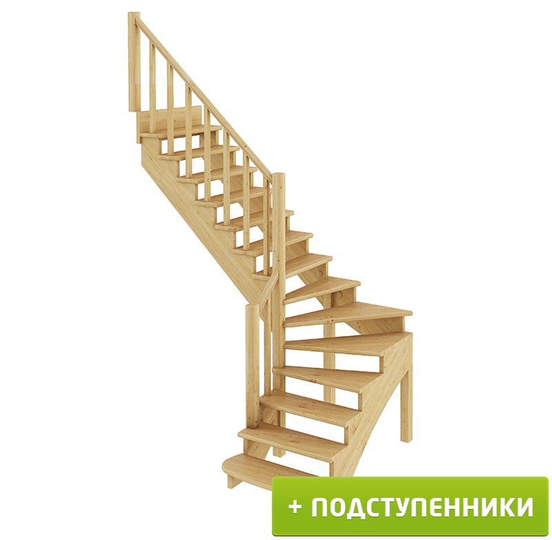 Лестница   К-001м/2 Л c подступенками сосна (7уп)